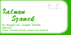 kalman szamek business card