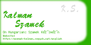 kalman szamek business card
